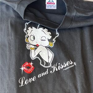 Vintage Black Betty Boop Kisses Graphic T-Shirt